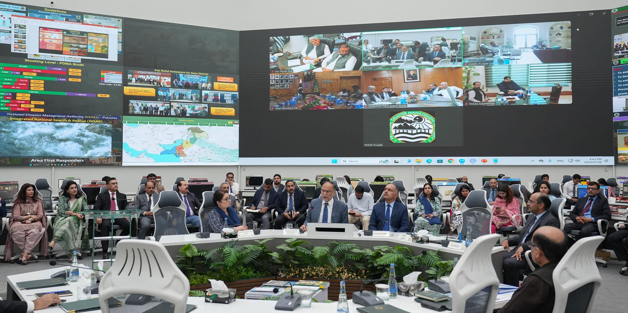 08-07-2024, The first meeting of the Disaster Response Committee constituted by the Prime Minister of Pakistan was held at the National Disaster Management Authority (NDMA) Headquarters in Islamabad.